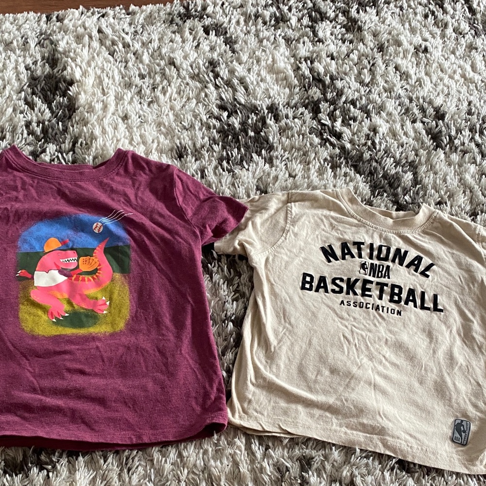 NBA Kids Cream and Maroon T-Shirts